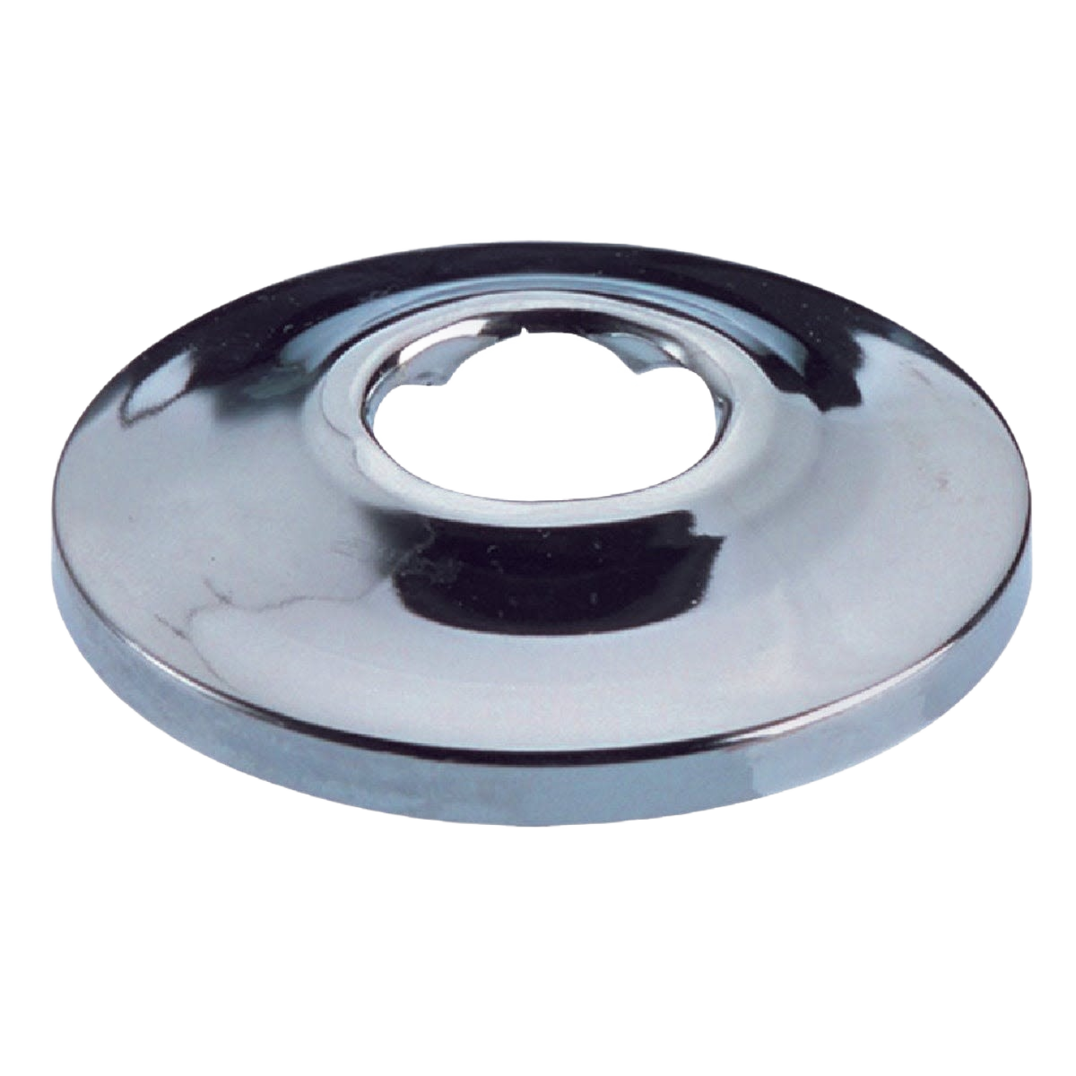 Chrome-plated steel flange with circular design for plumbing installations in pipes and fittings collection under $25