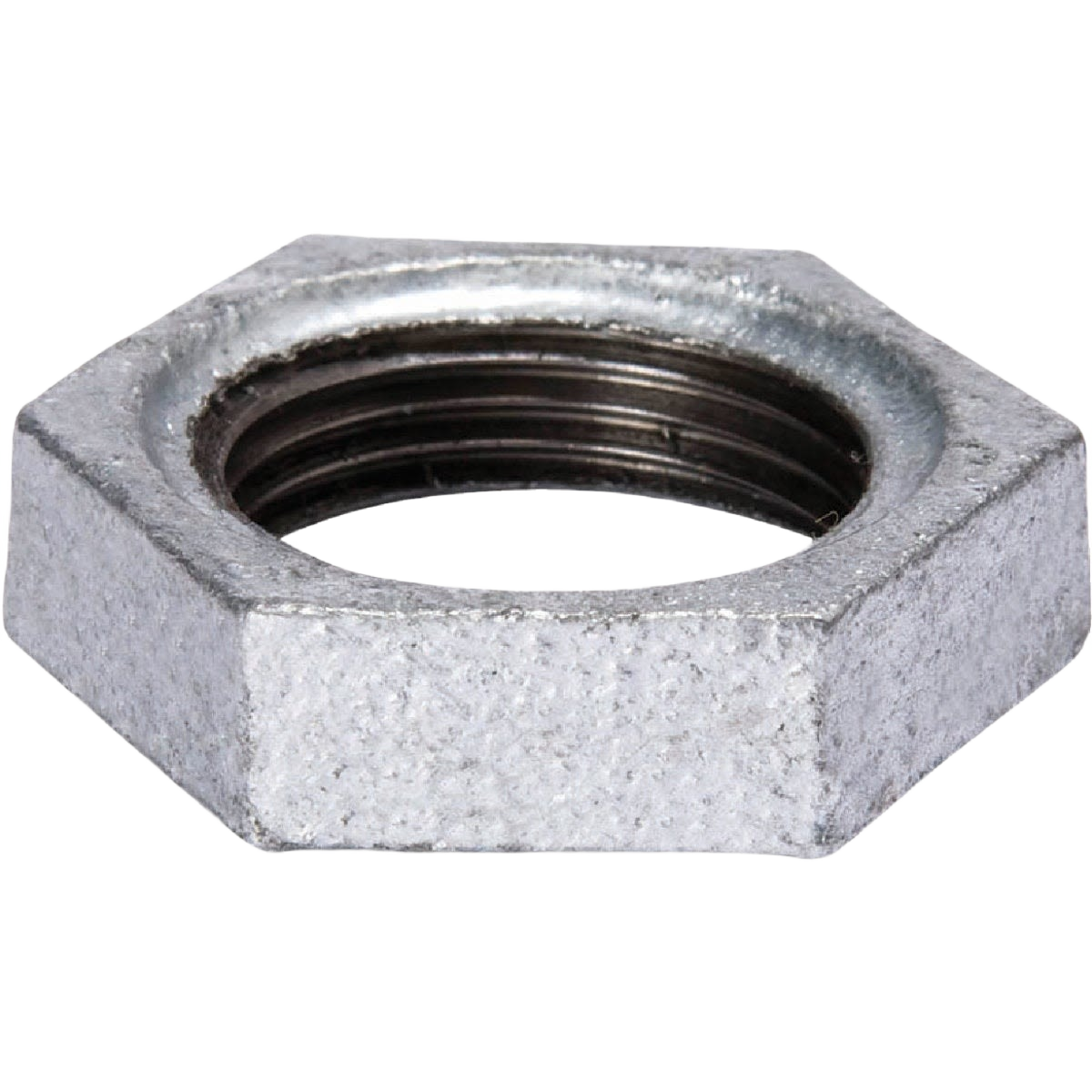 Galvanized malleable iron locknut with threaded interior for plumbing and galvanized fittings under $50 collection