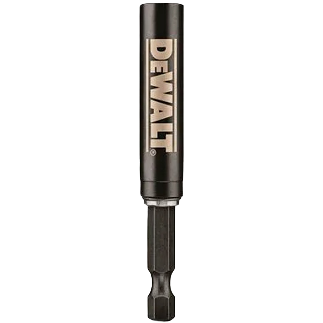 Magnetic drive guide with durable black finish and hex shank for use in tool accessories and power tool collections