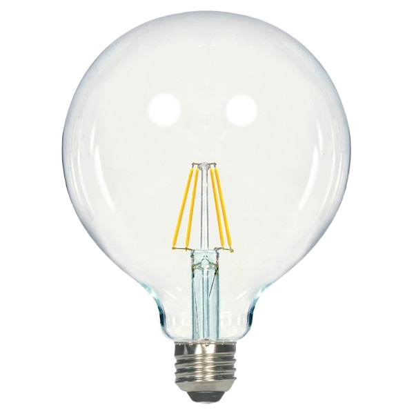 Clear G40 LED globe light bulb with visible filament and metal screw base for lighting and electrical use under $50 collections