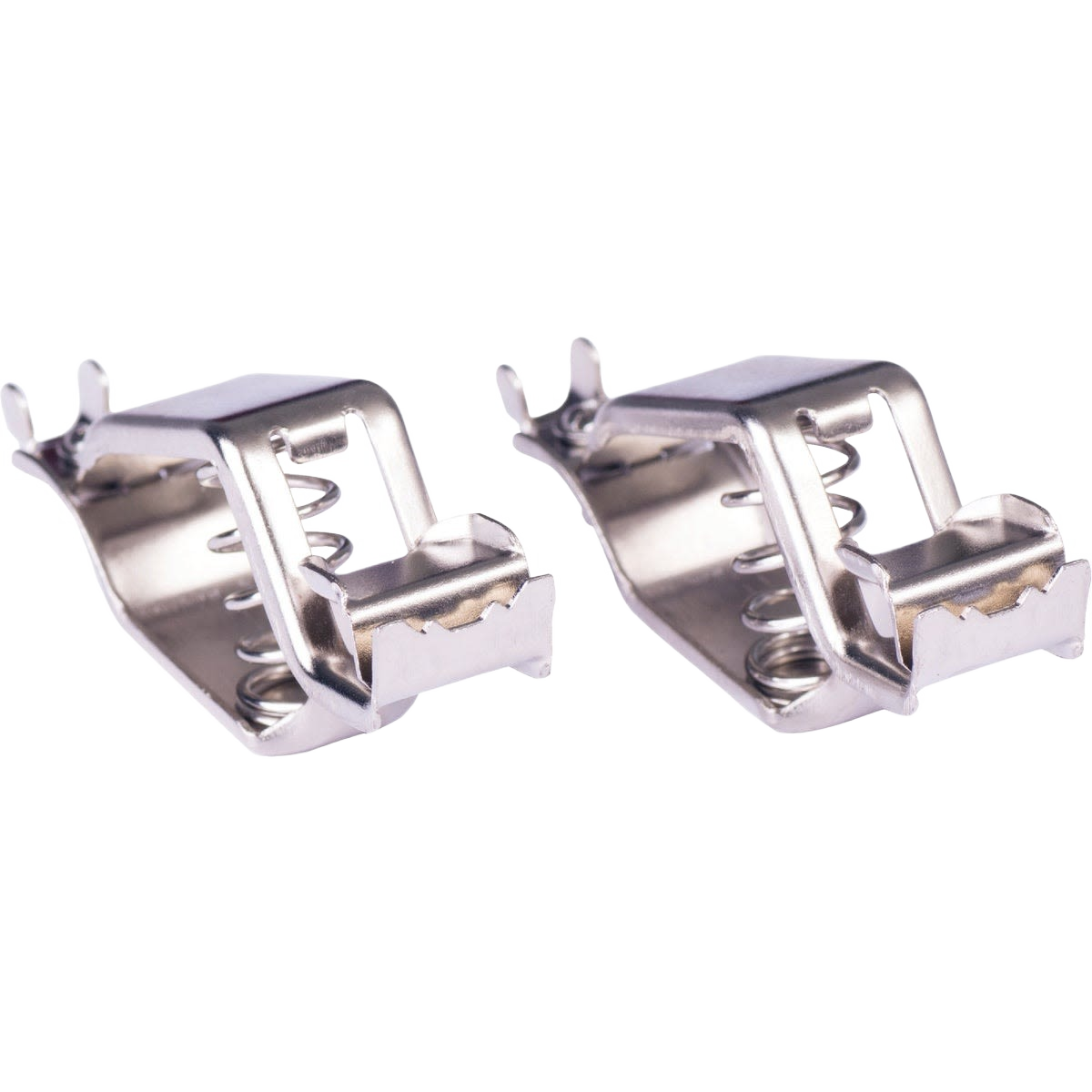 Two steel battery charging clips designed for automotive and electrical tool applications in mechanic collections