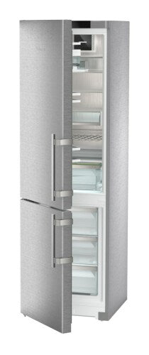 Tall freestanding stainless steel refrigerator and freezer with right-hinged doors in Refrigerators and Kitchen & Kitchenware collections