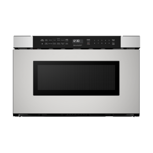 Stainless steel microwave drawer with angled touch controls and sensor cook from Microwave Drawers and Appliances collections