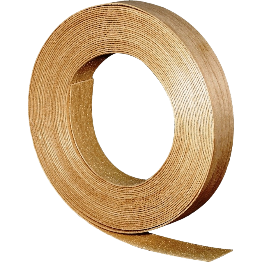 Roll of white birch wood edging tape for woodworking and home improvement projects