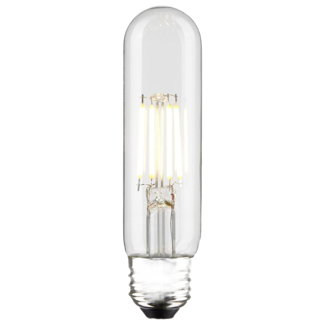 Clear tubular LED light bulb with natural light and medium base for lighting and electrical collections under $50