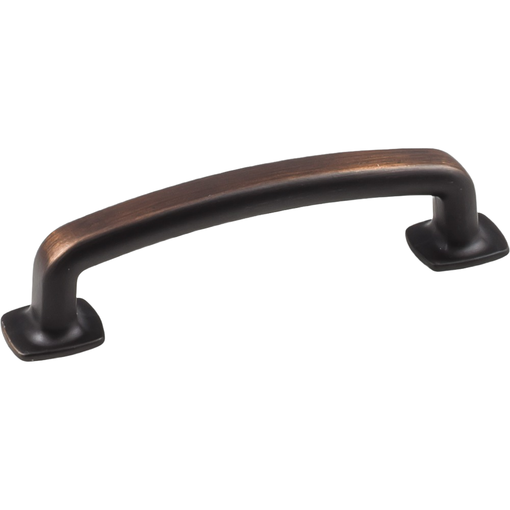 Brushed oil rubbed bronze cabinet pull handle with a classic curved design for home improvement projects