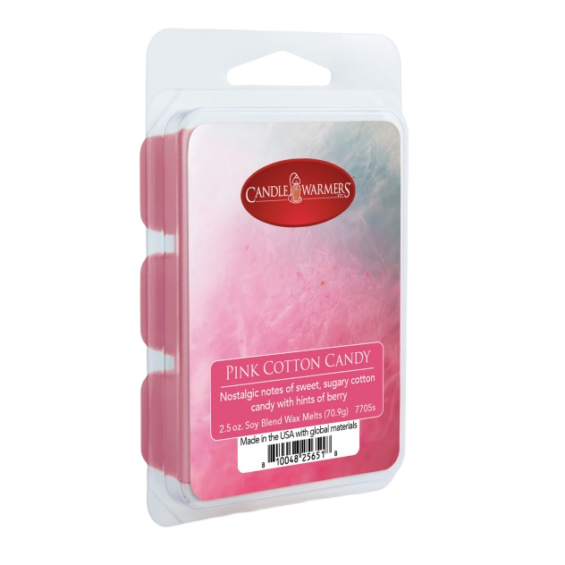Pack of pink soy wax melts with sweet cotton candy and berry scent for home decor and accents under $50