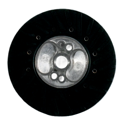 Black sanding disc conversion kit component with metal center for power tool abrasives and accessories collections