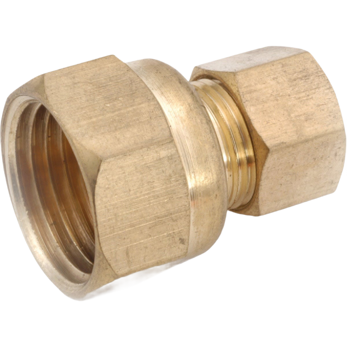 Brass compression adapter for plumbing with 1/2 inch female and 3/8 inch male fittings under 50 dollars
