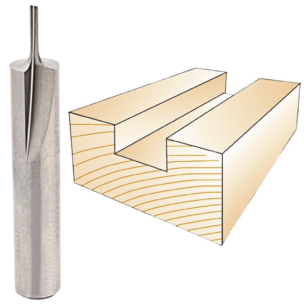 Solid carbide inlay bit for precise woodworking cuts in tool accessories and power tool projects
