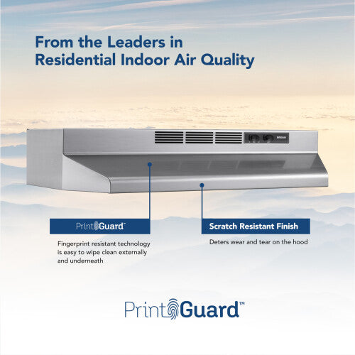 stainless steel under cabinet convertible range hood with fingerprint resistant and scratch resistant finish for home improvement