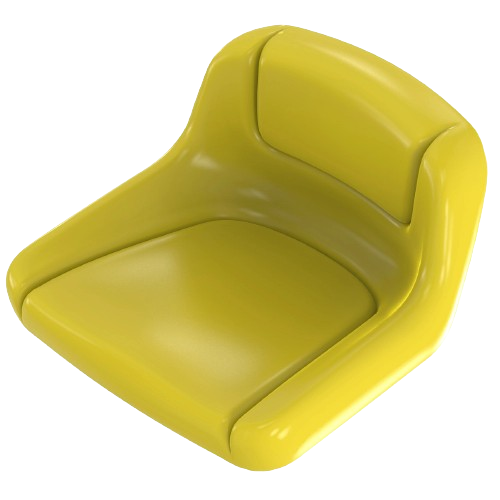 Mid-back yellow tractor seat designed as replacement for John Deere parts in automotive accessories collection