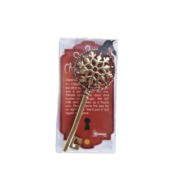 Gold-tone key ornament with decorative snowflake top in Christmas Ornaments & Tree Decorations under $50 collection