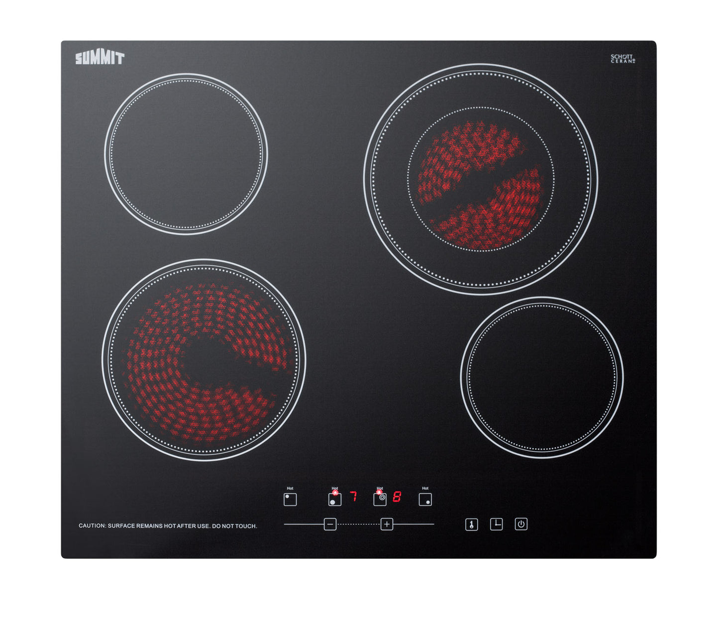 24" Wide 230V 4-Burner Radiant Cooktop