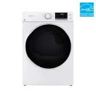 White front load gas dryer with digital display and large door from Dryers and Appliances collections