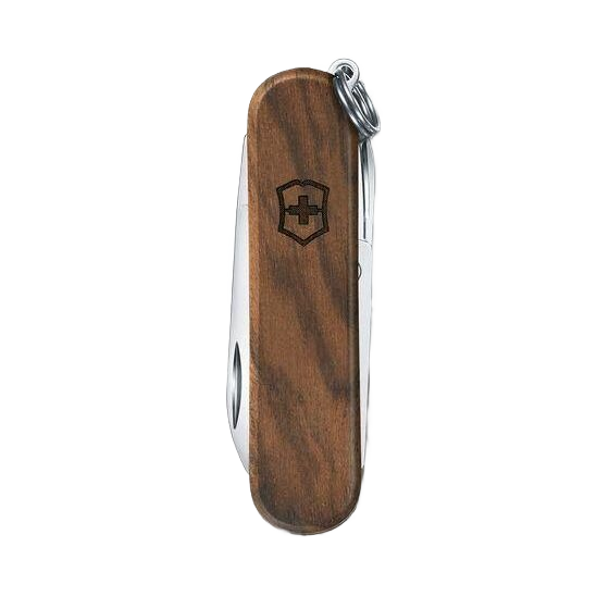 Compact multi-tool pocket knife with European walnut wood handle and keyring in cutting and woodworking hand tools collections