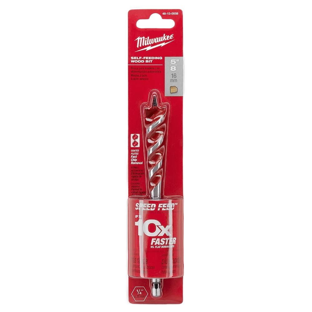 Milwaukee wood drill bit with spiral design for fast, clean drilling in power tool accessories under $50 collections