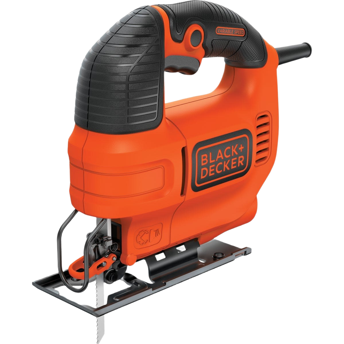 Orange and black jigsaw with ergonomic grip and variable speed control for precise cutting in home improvement projects