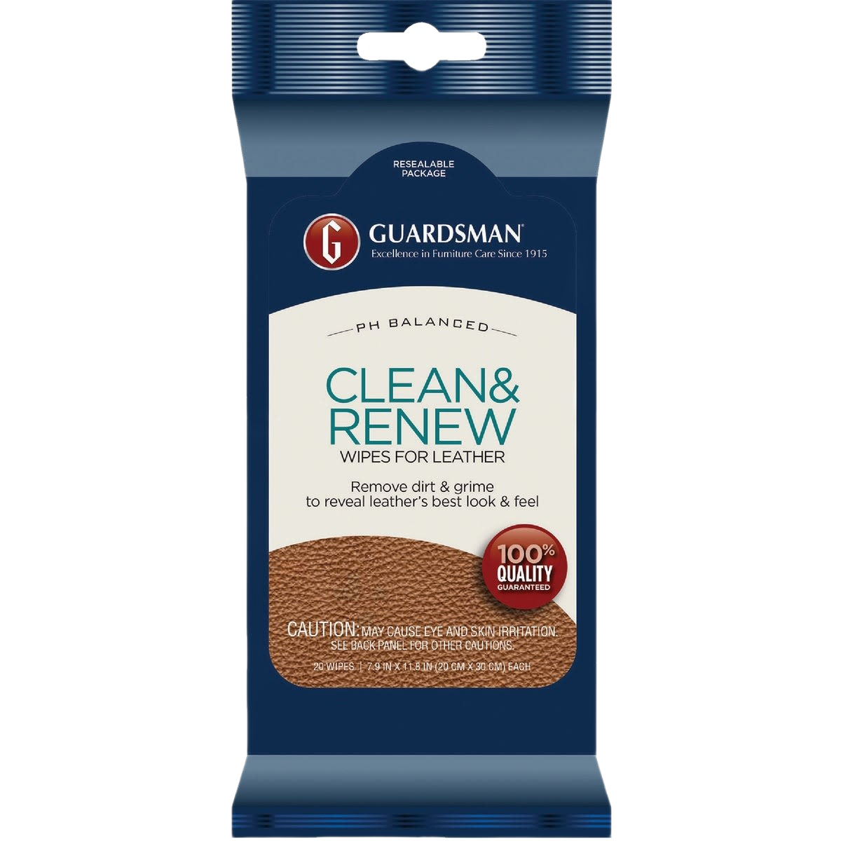 Resealable pack of pH balanced leather wipes for cleaning and renewing leather in household cleaning supplies under $50