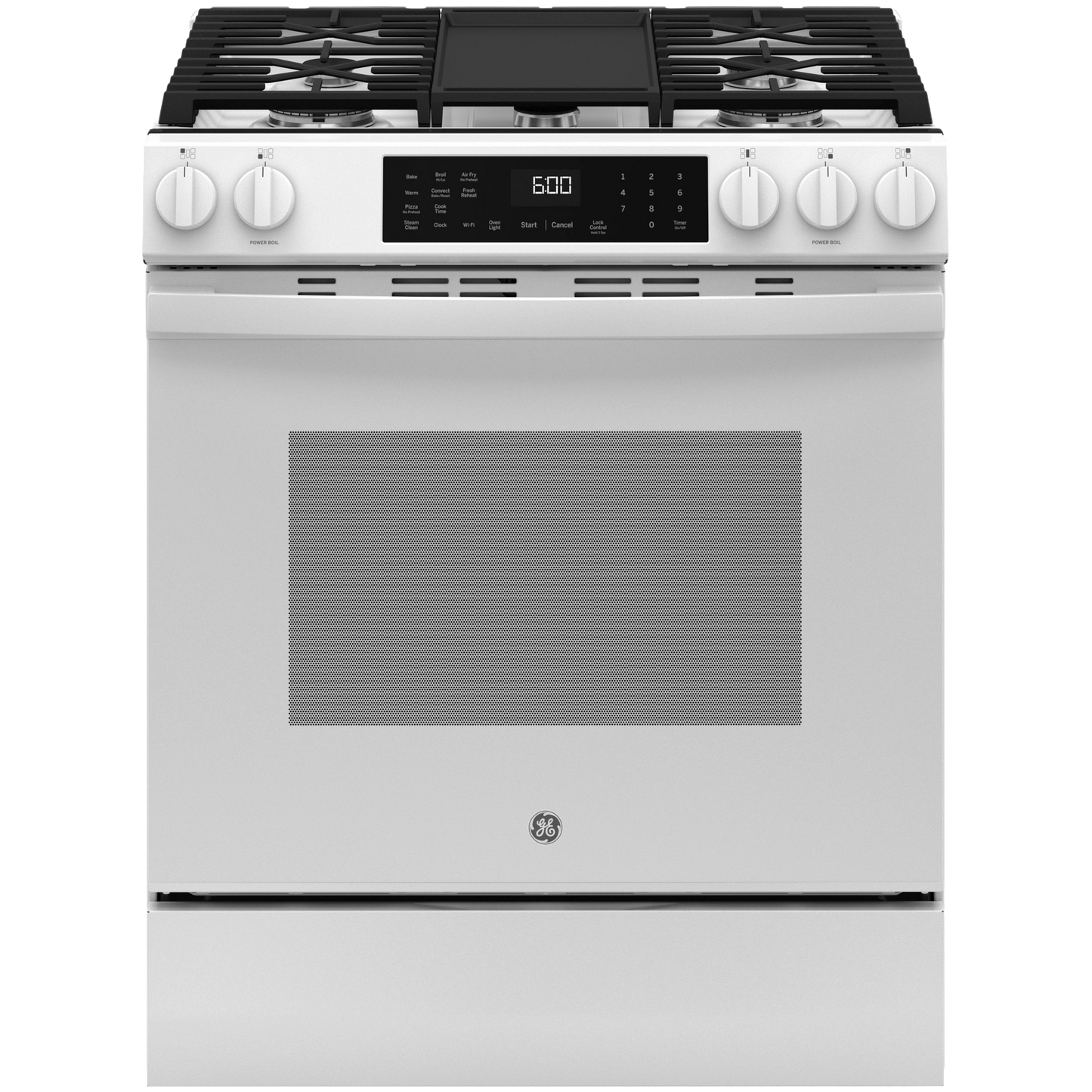 GE® 30" Slide-In Front-Control Convection Gas Range with No Preheat Air Fry and EasyWash™ Oven Tray