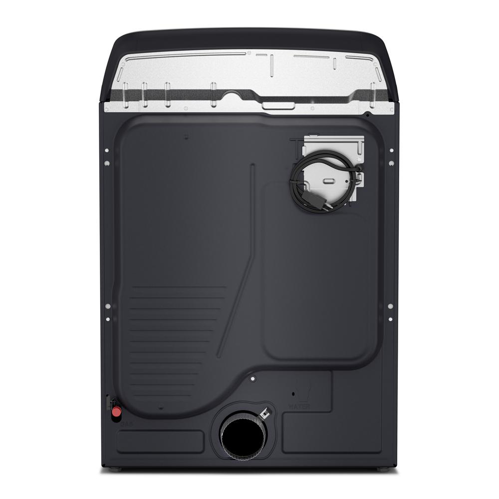 Rear view of dark gray top load gas dryer showing vent and connection ports from Dryers and Gas Dryers collections