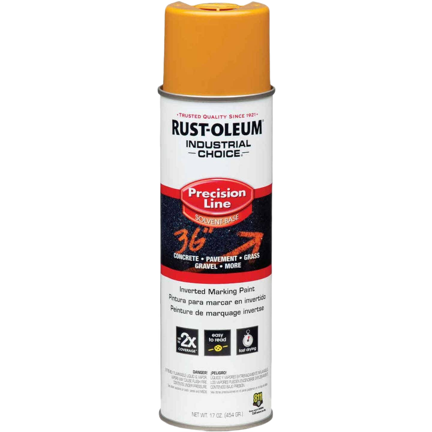 Rust-Oleum Industrial Choice Caution Yellow Marking Spray Paint, 17 oz.