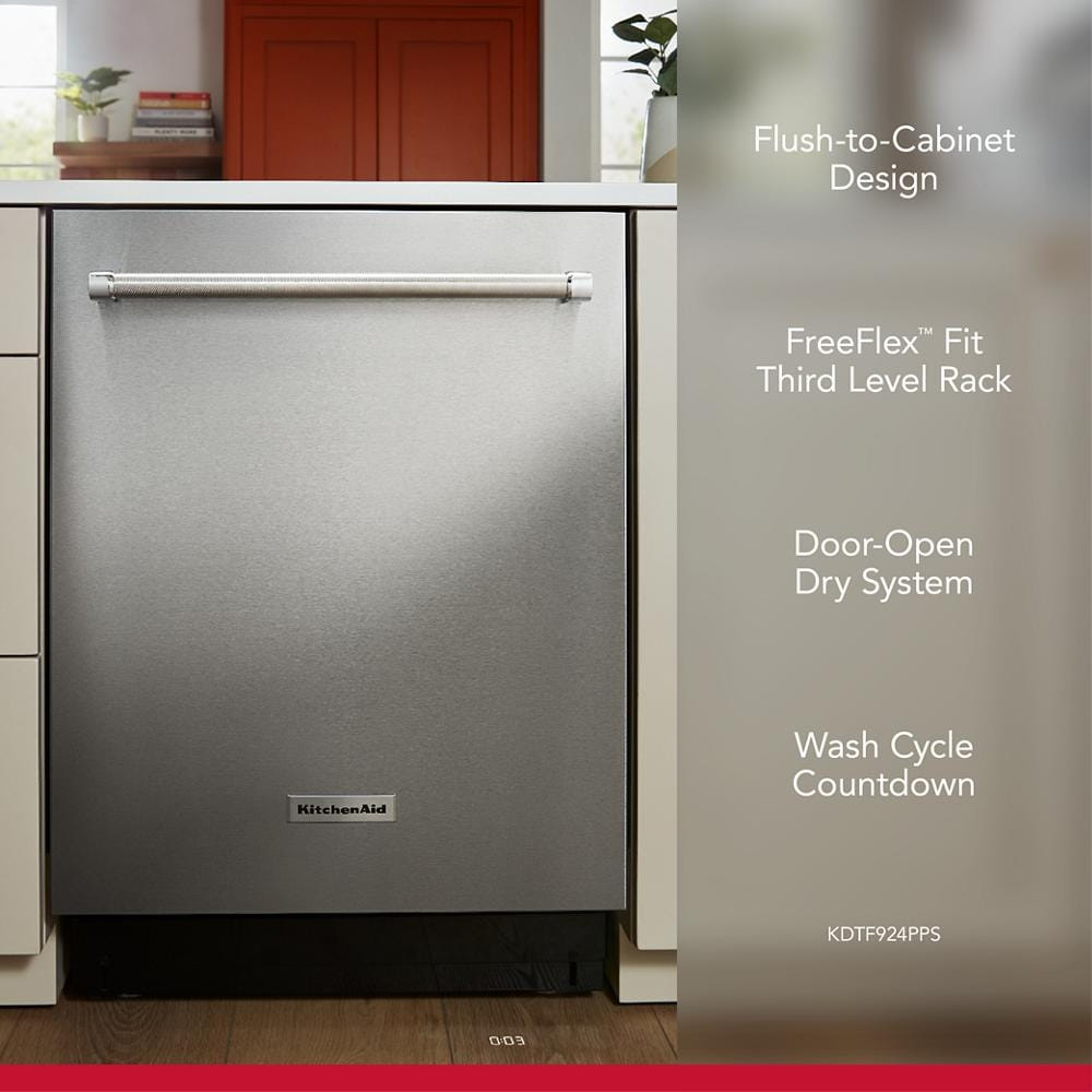 KitchenAid® 39 dBA PrintShield™ Finish Flush-to-Cabinet Dishwasher with FreeFlex™ Fit Third Level Rack