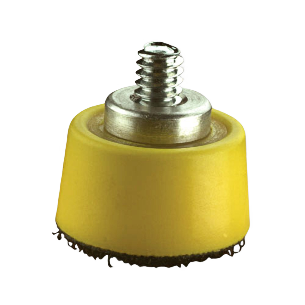 Yellow rubber sanding pad attachment with threaded metal stud for power tools in home improvement collections under $50