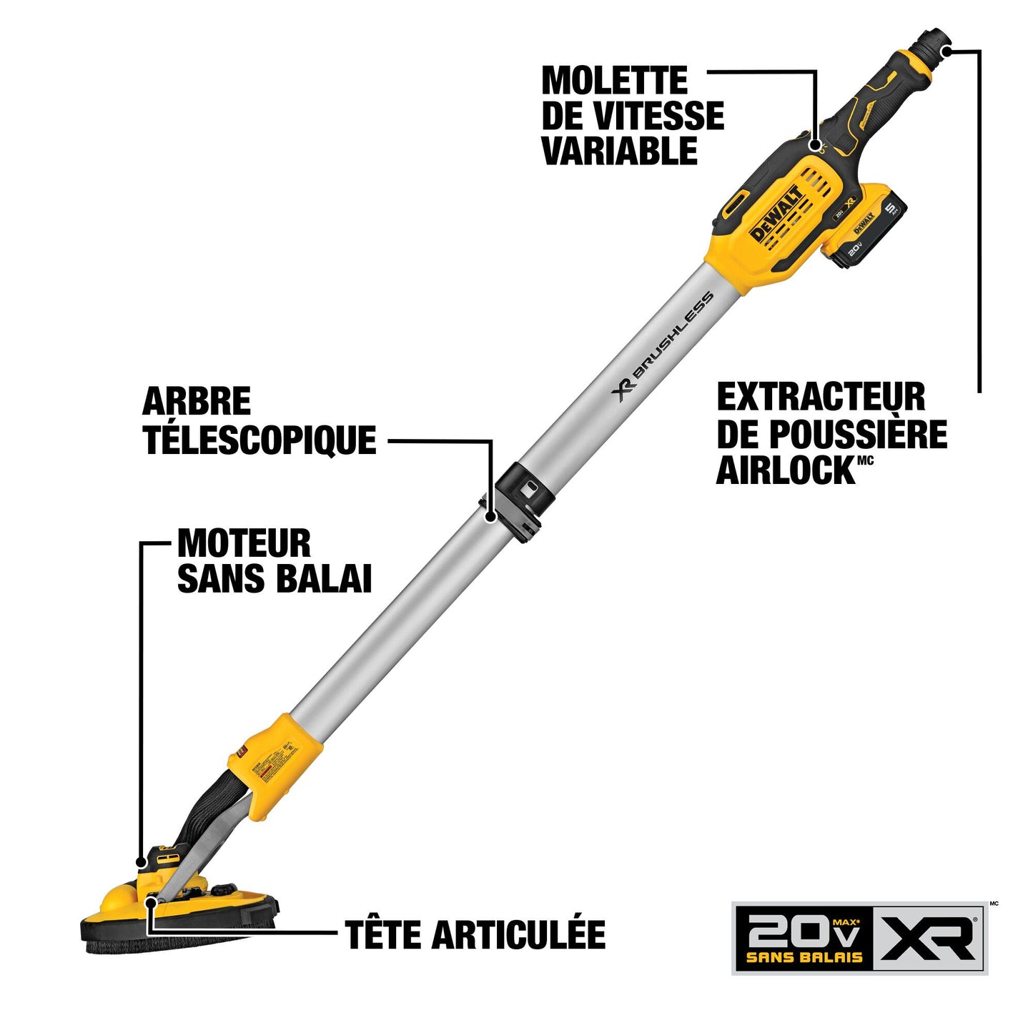 DEWALT 20V MAX* Cordless Drywall Sander Kit With Battery & Charger Included