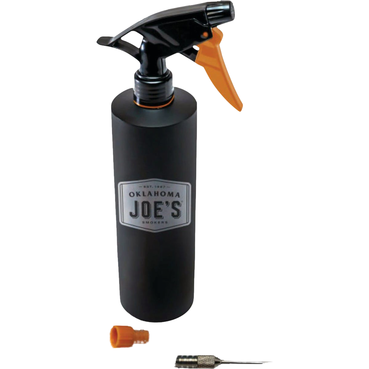 Black spray bottle with orange trigger and injector tip for grilling and outdoor living accessories under $50 collection