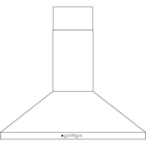 Wall-mount pyramid chimney hood in stainless steel for kitchen and home improvement range hood collection.