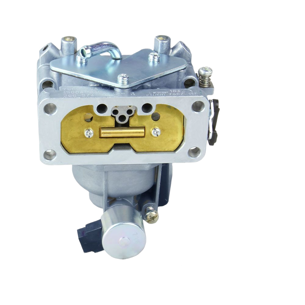 Metal carburetor component with brass throttle plate for automotive and John Deere engine parts collections