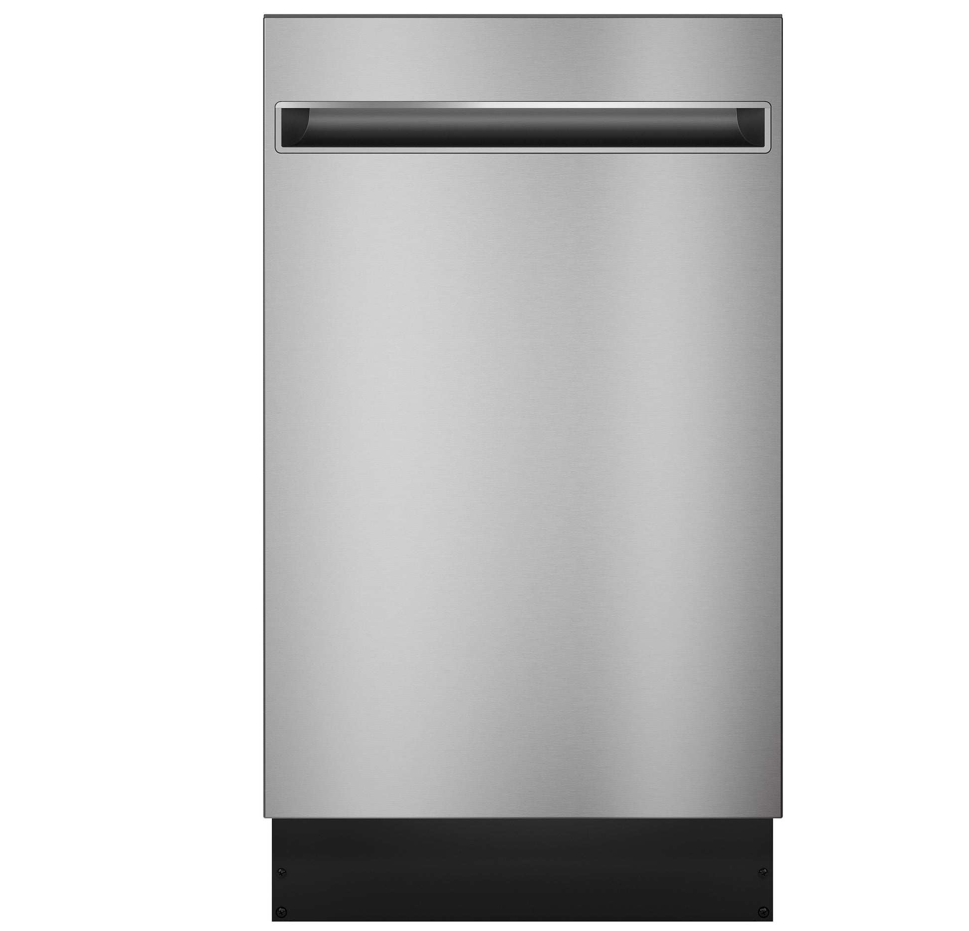 18-inch built-in dishwasher with stainless steel interior and front handle for modern kitchen appliances collection