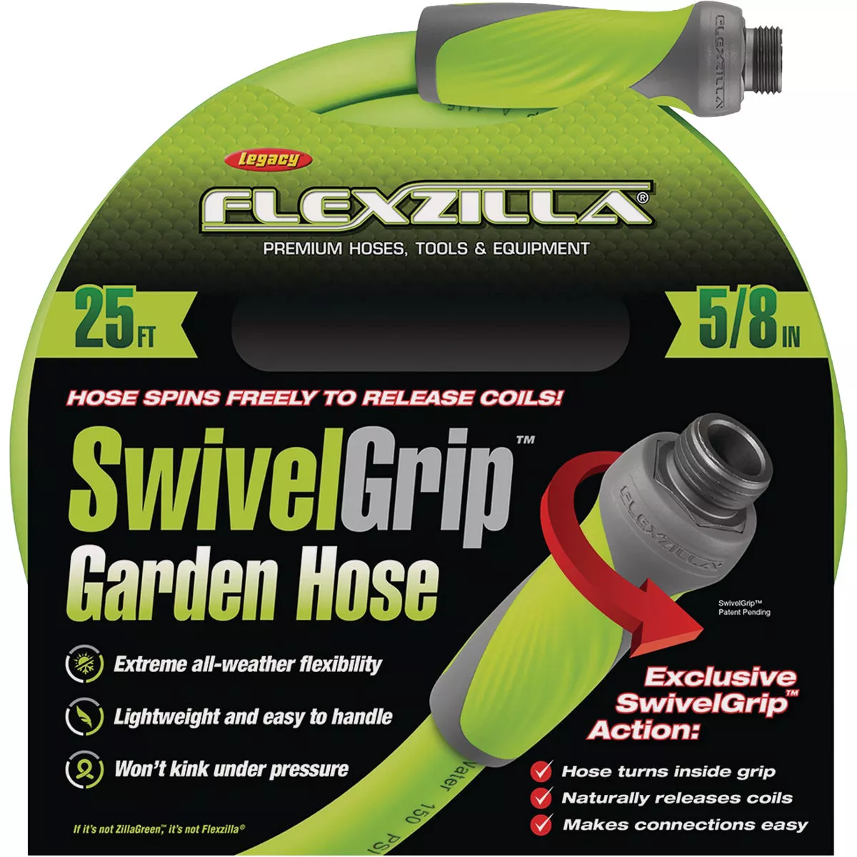 Flexzilla 5/8" Dia. x 25' L. Drinking Water Safe Garden Hose with SwivelGrip Connections