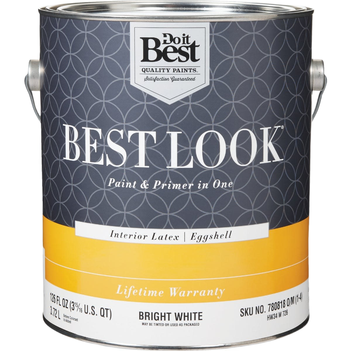 1-gallon can of bright white interior latex eggshell paint and primer for home improvement projects under $50