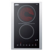 15" Wide 230V 2-Burner Radiant Cooktop