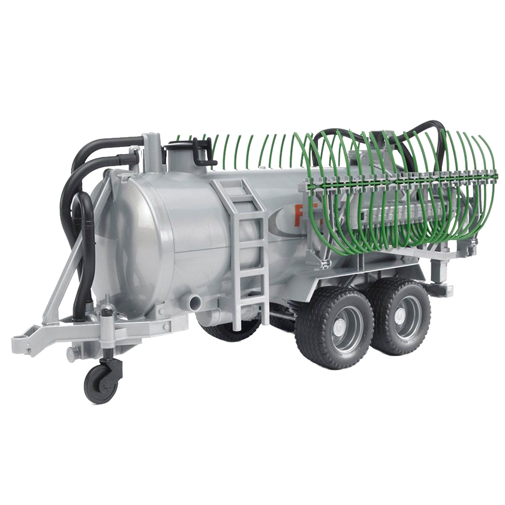 Gray barrel trailer toy with fold-out green spreading tubes in Vehicles & Remote Controlled Toys and Bruder Toys collections under $50