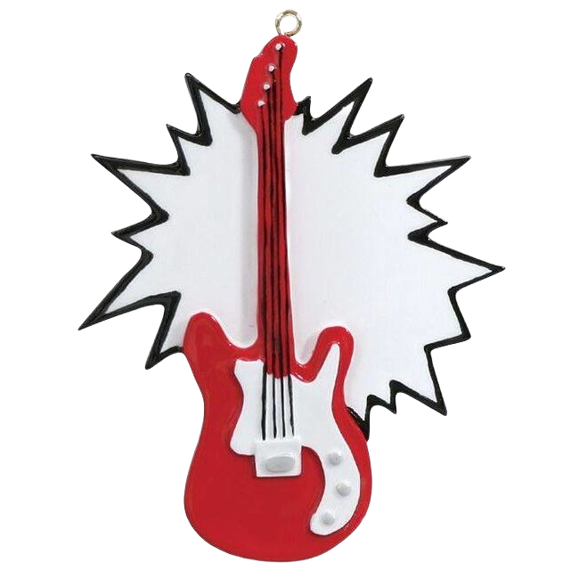 Red electric guitar ornament with white starburst backdrop for Christmas Ornaments & Tree Decorations under $50 collection