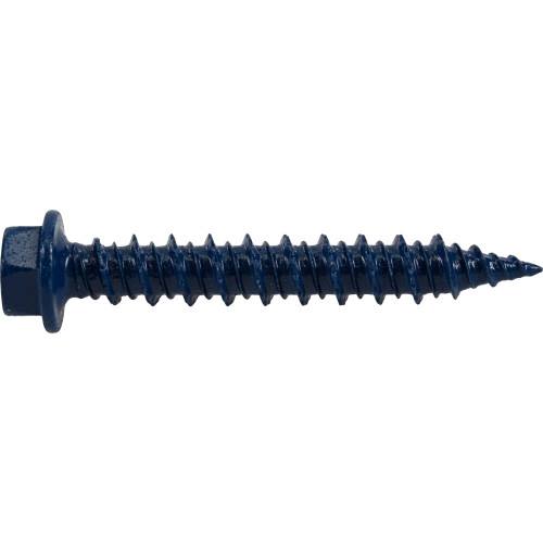 Blue coated screw fastener with hex washer head designed for secure home improvement and hardware applications