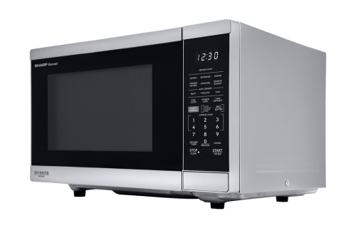 Stainless steel smart microwave with digital control panel and inverter technology from kitchen appliances collection