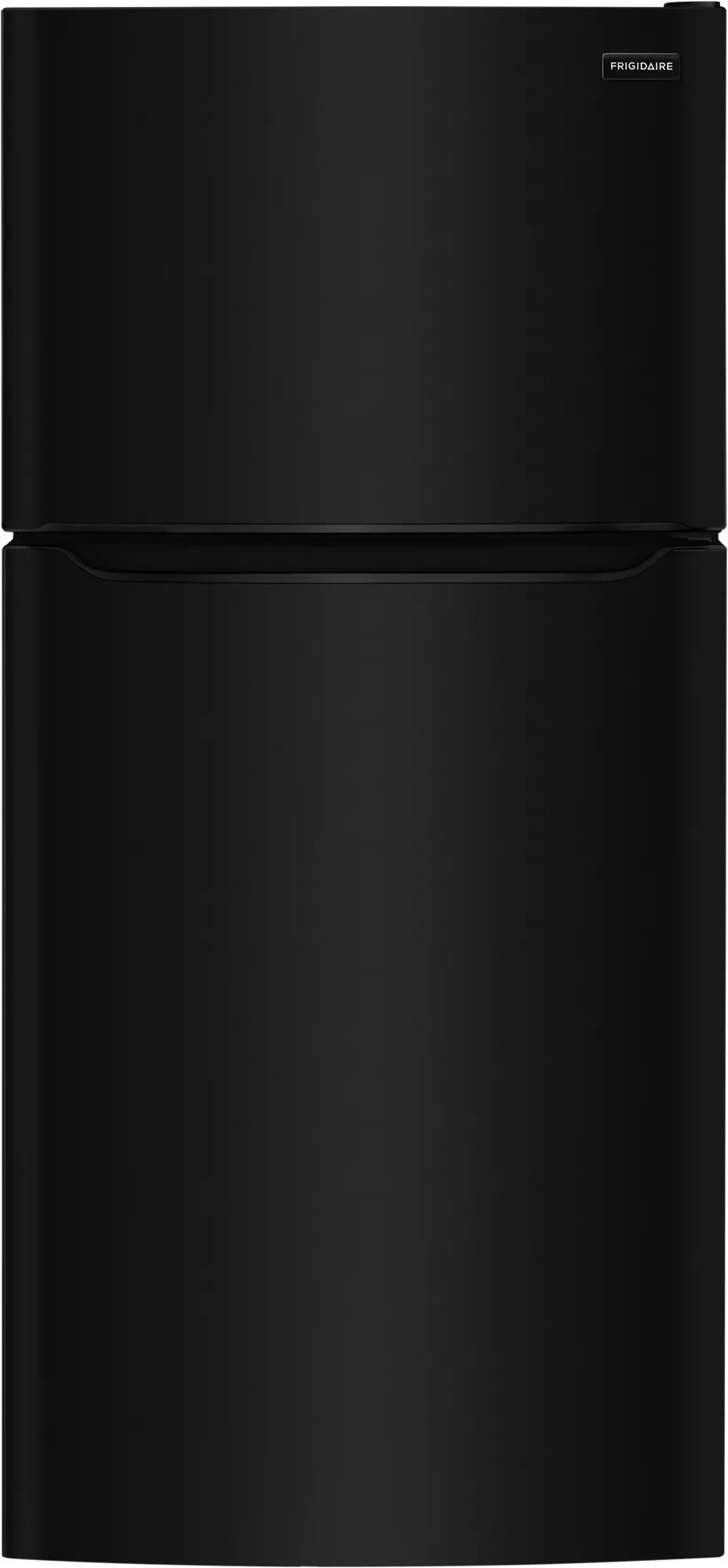 Matte black top freezer refrigerator with minimalistic handles in Refrigerators and Appliances collection