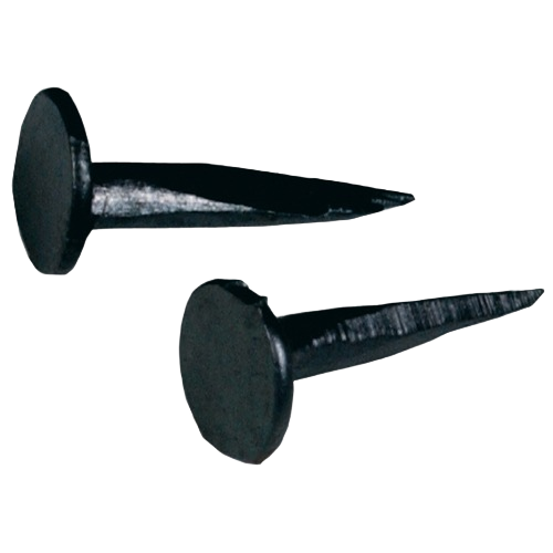 Two blued cut tacks with large heads and sharp points for light fastening in Hardware and Fasteners collections under $25