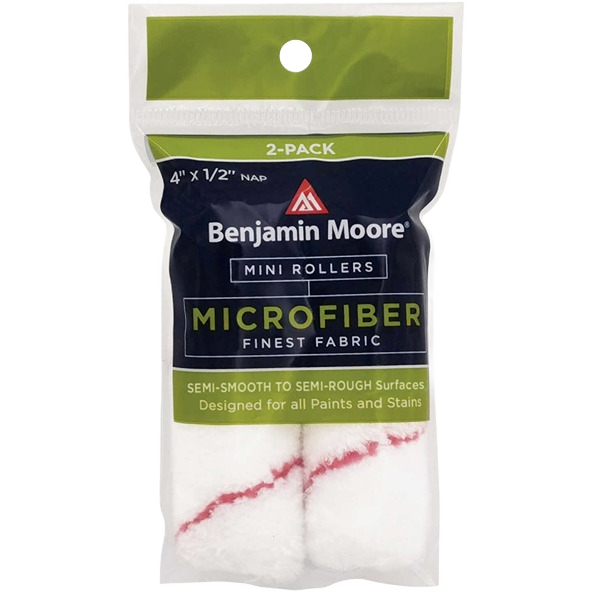Benjamin Moore microfiber mini roller covers with red stripe for home improvement and paint supplies collections