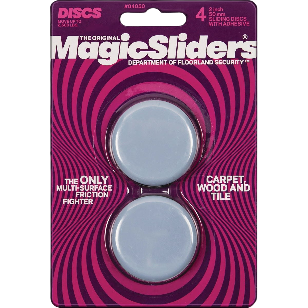 Pack of 4 round adhesive furniture glides designed for carpet, wood, and tile in hardware and furniture accessories collections