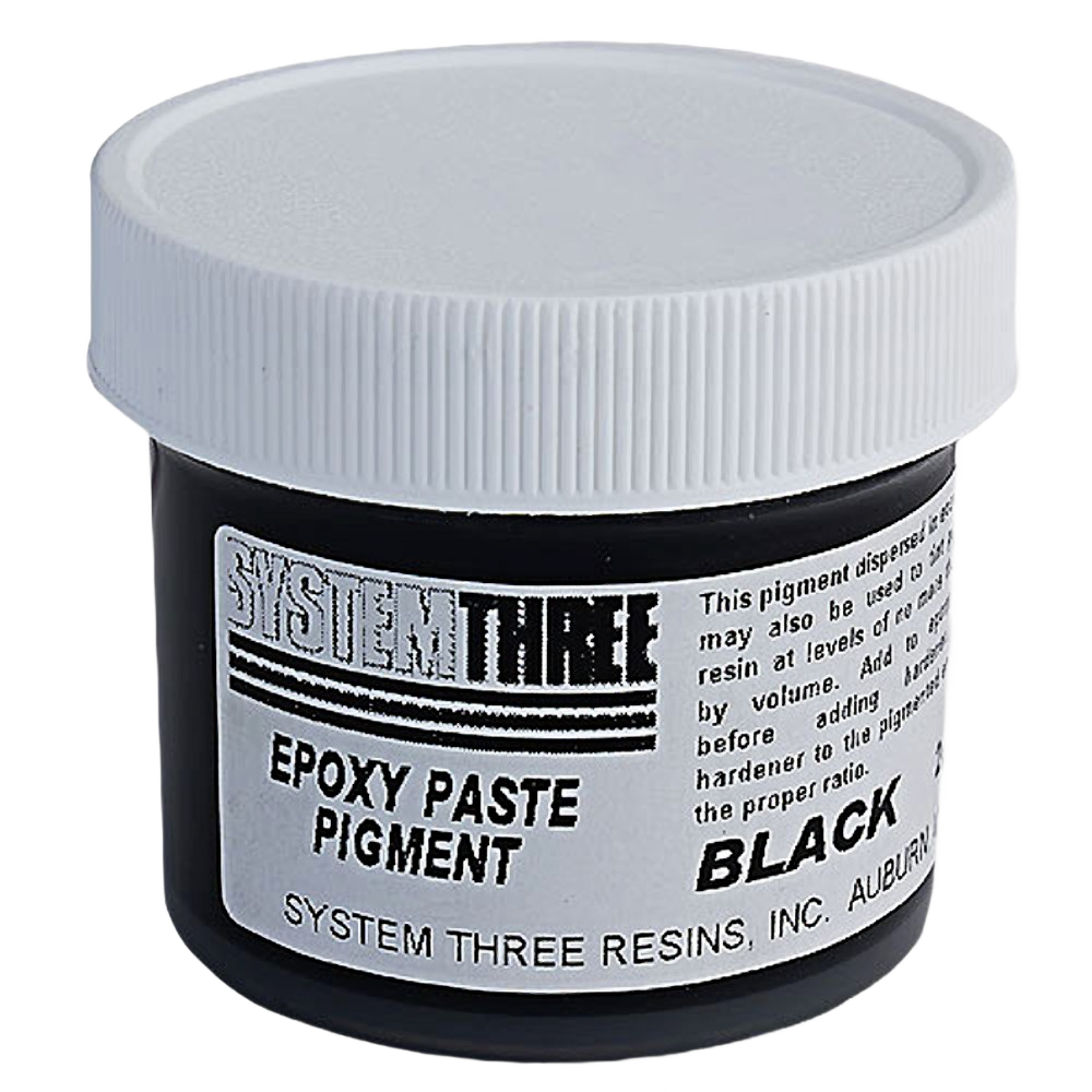 Small container of black epoxy paste pigment for wood sealers and finishing in home improvement projects under $50