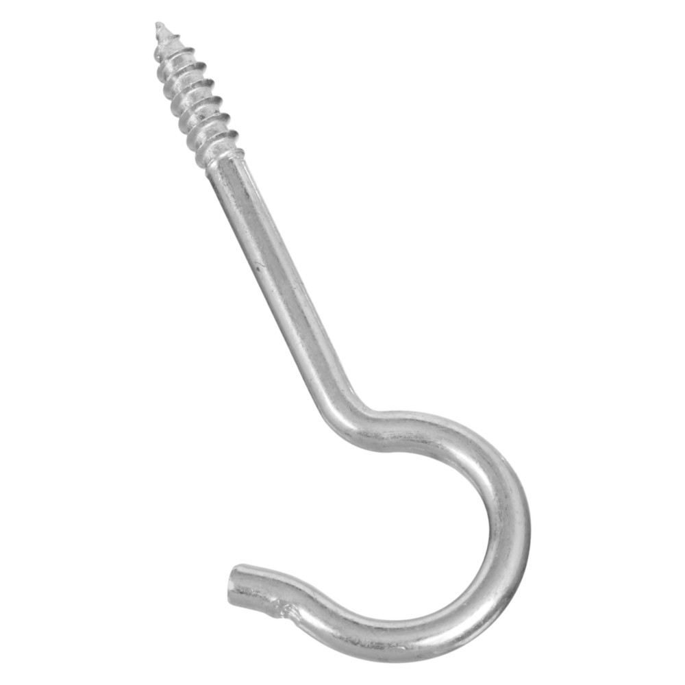 Zinc finish ceiling hook with threaded screw for secure hanging in hardware, fasteners, and home improvement projects