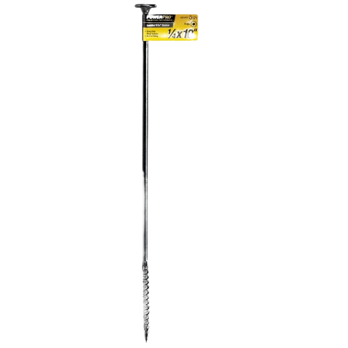 Black steel landscaping stake with flat top and pointed threaded end for tools and home improvement use