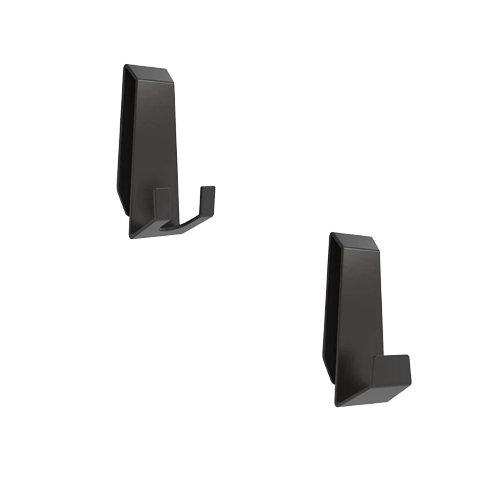 Matte black double and single hooks for bathroom organization in Safety & Accessibility and Bath collections