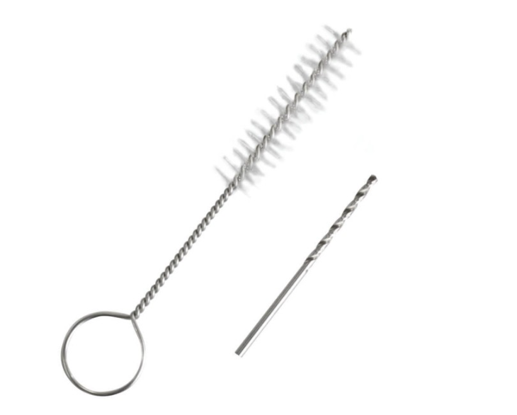 Set of two stainless steel cleaning brushes designed for maintaining grill burners, ideal for grill accessories and outdoor living.