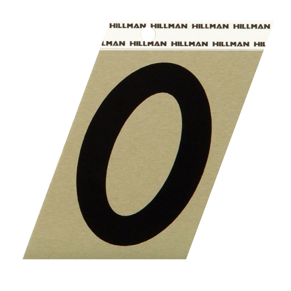 Hillman 3-In. Adhesive Black & Gold Aluminum House Number 0
